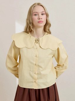 Papatya Yaka Crop Sarı Gömlek