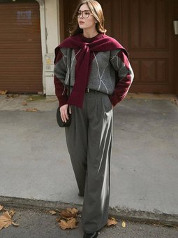 Pile Detay Palazzo Antrasit Pantolon