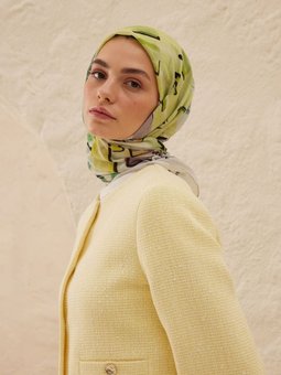Amelie Desen Pamuk Vual Yeşil Eşarp