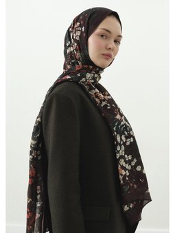 Avrıl Desenli Pamuk Viskon Şal Ağaç Kabuğu