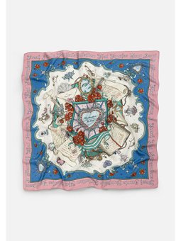 Beauty And The Beast Desen Floş Viskon Eşarp Dreamy Pınk