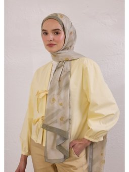 Daısy Desen Rami Soft Yeşil Şal