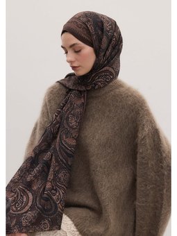 Florıan Desen Şal Koyu Mürdüm