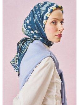 Lıttle Love Dream Desen Floş Viskon Eşarp Ocean Blue