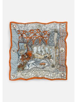 Precıous Paradıse Desen Floş Viskon Eşarp Burnt Orange