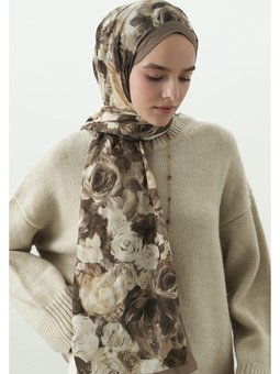 Rose Breeze Desenli Pamuk Viskon Vizon Şal