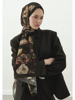 Rosıne Desenli Pamuk Viskon Yeşil Şal