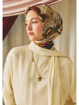 Starlıght Harmony Desen Floş Viskon Eşarp Eclıpse