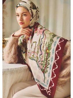 Starlıght Harmony Desen Floş Viskon Eşarp Sweet Cherry