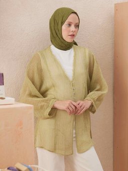 Vual Crash Şal Zeytin