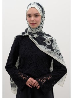 Wıld Paısley Desen Lacivert Şal