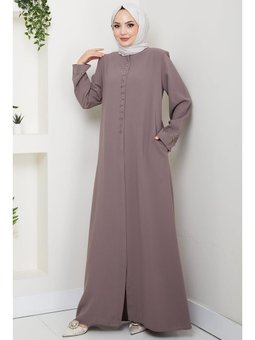 Gizli Patlı Çiçek Taşlı Vizon Ferace