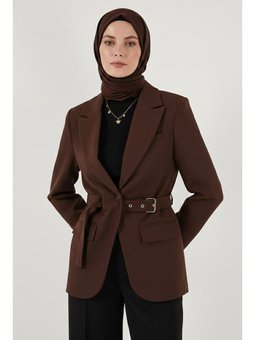 Kemerli Blazer Kahverengi Ceket