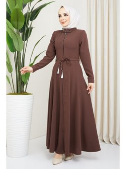 Pileli Mevlana Kahverengi Ferace