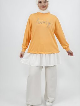 Somon İplik Kumaş Önü Taş Detaylı Tunik