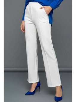 Ekru Bel Lastikli Çimalı Scuba Pantolon
