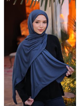 Lacivert Cazz Scarf Penye Şal