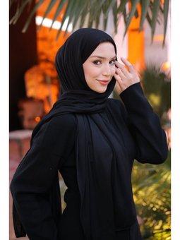 Siyah Cazz Scarf Penye Şal
