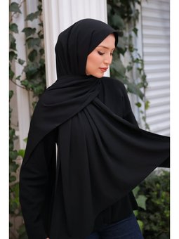 Siyah Five Medine İpeği Şal