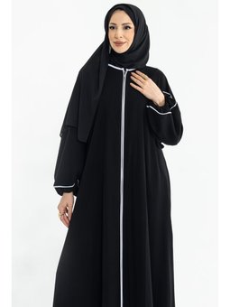 Lamira Biyeli Medine İpeği Siyah Ferace