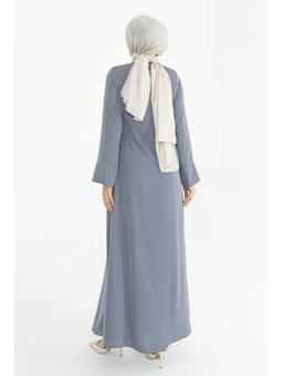 Silve Dubai İpeği Abaya Gri