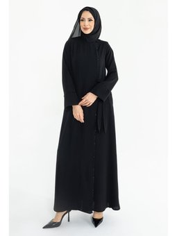 Silve Dubai İpeği Abaya Siyah