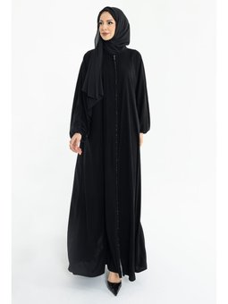 Zümra Taşlı Siyah Ferace