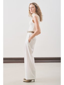 Classıc Pileli Ekru Pantolon