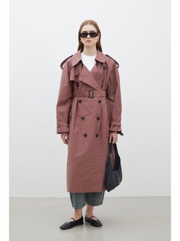 Kopenhag Oversıze Gül Kurusu Trençkot