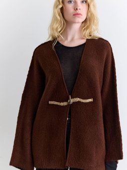 Norway Düğmeli Triko Kahverengi Hırka