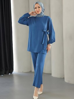 İndigo İkili Bağlama Detaylı Takım