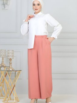 Pembe Bol Paça Pantolon