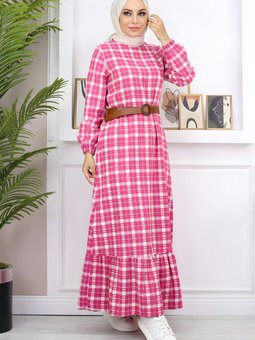 Pembe Fırfırlı Elbise