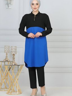 Siyah Fermuar Detaylı Tunik