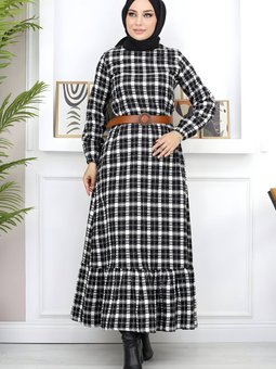 Siyah Fırfırlı Elbise