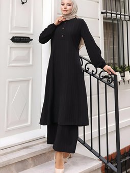 Siyah İkili Düğmeli Takım