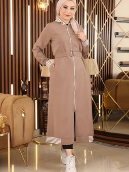 Vizon Kapüşonlu Fermuarlı Ferace