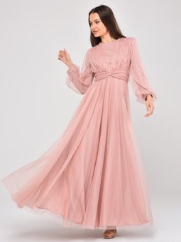 Asees İnci Güzeli Asee's Abiye Elbise Pudra