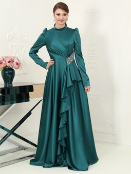 Nazende Azra Design Abiye Elbise Zümrüt Yeşili