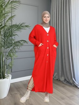 Triko Kırmızı Hırka