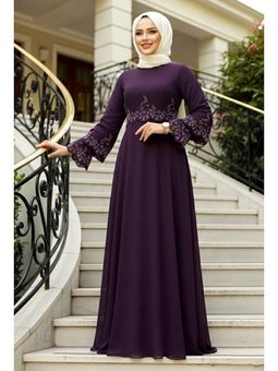 Boncuk İşlemeli Mor 9181mor
