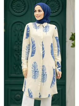 Desenli Mavi Viskon Tunik 11610m