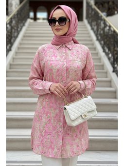 Desenli Pembe Tunik 26603p