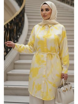 Desenli Sarı Tunik 26605sr