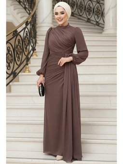Drape Detaylı Kahverengi 52585kh