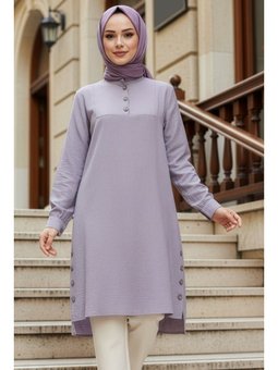 Düğme Detaylı Gri Tunik 4664gr