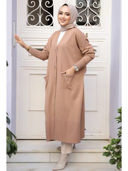 Düğmeli Bisküvi Triko Hırka 30582bs