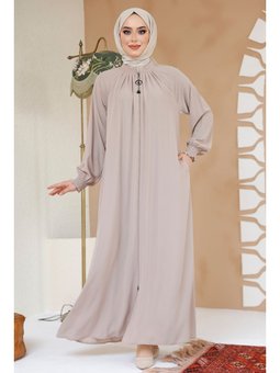 Fermuarlı Bej Ferace 45293bej