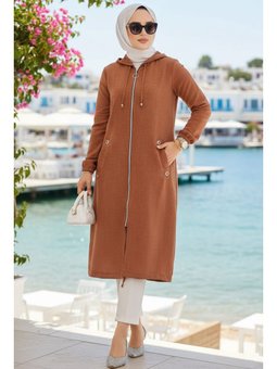 Fermuarlı Kahverengi Kap 70792kh