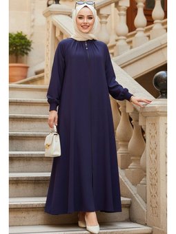 Fermuarlı Lacivert Ferace 45293l